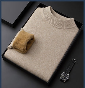 High quality solid color thick cashmere men's sweater