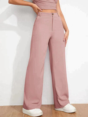 High Waist straight leg Pants PANTS Trendz New Blush Pink 24 